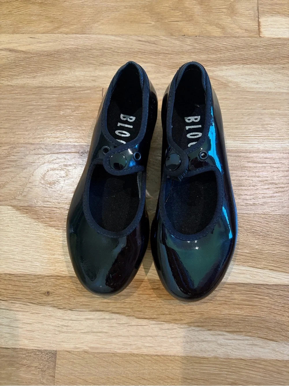 Girls Bloch Annie Tyette Tap Shoes Black Patent 9.5T